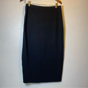 Eileen Fisher Silk Blend Midi Knit Pull On Modest Skirt In Black Size M